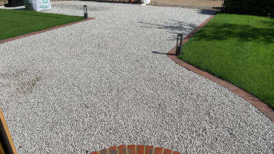 The Hebden X-Grid with gravel dressing used as a permeable car-park at a private house