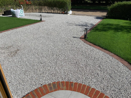 The Hebden X-Grid with gravel dressing used as a permeable car-park at a private house