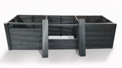The Callis recycled plastic heavy duty triple compost bin
