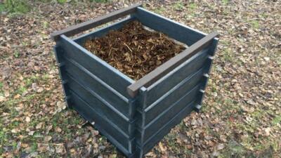 The Redacre recycled plastic easy-build composter