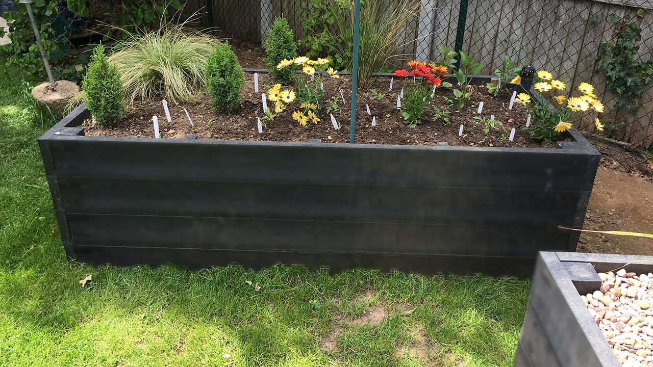 British Recycled Plastic raised beds are also for flowers - click to visit the shop