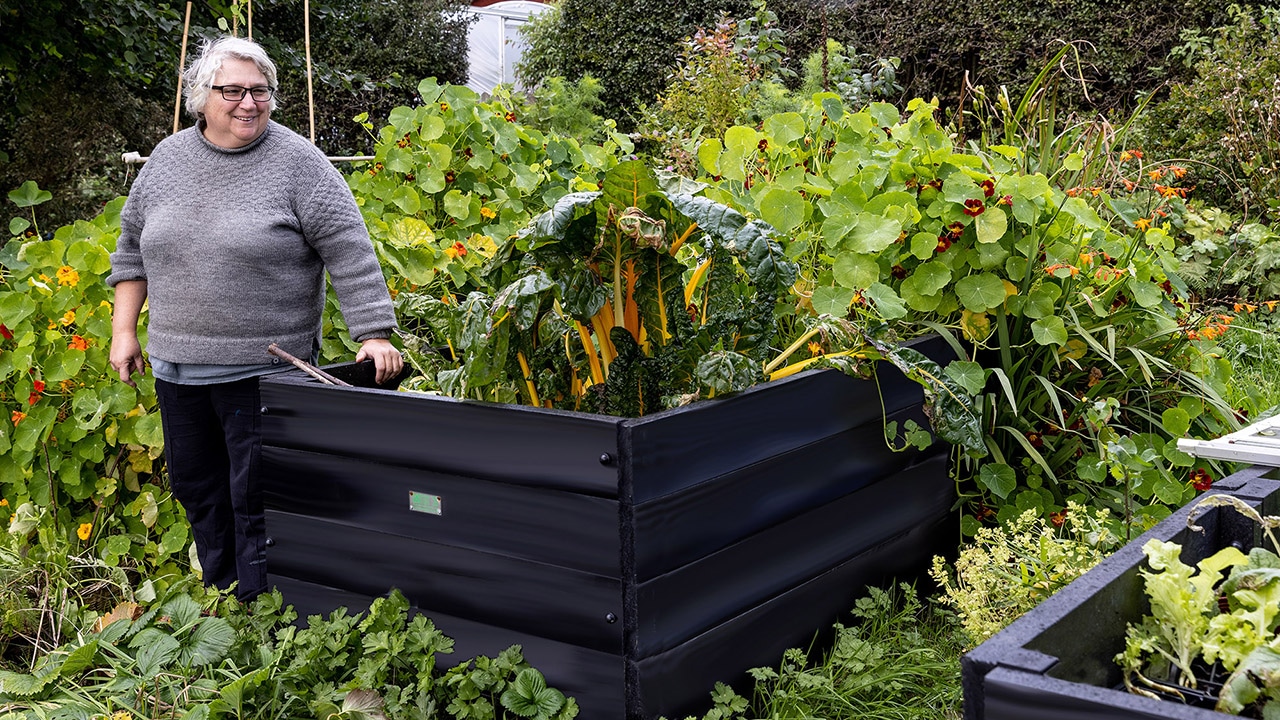 British Recycled Plastic raised beds are available in three different heights - click to visit the shop