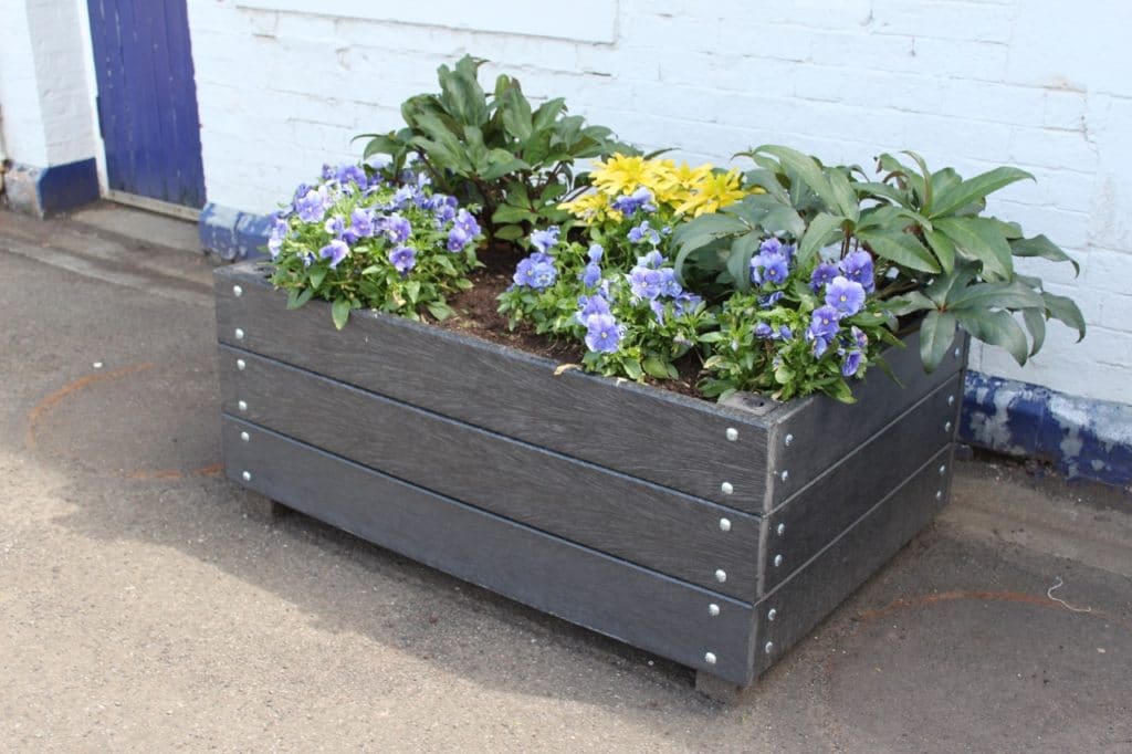 Planter by British Recycled Plastic at Dunblane rail station