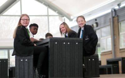 Recycled plastic furniture rules at Rastrick School