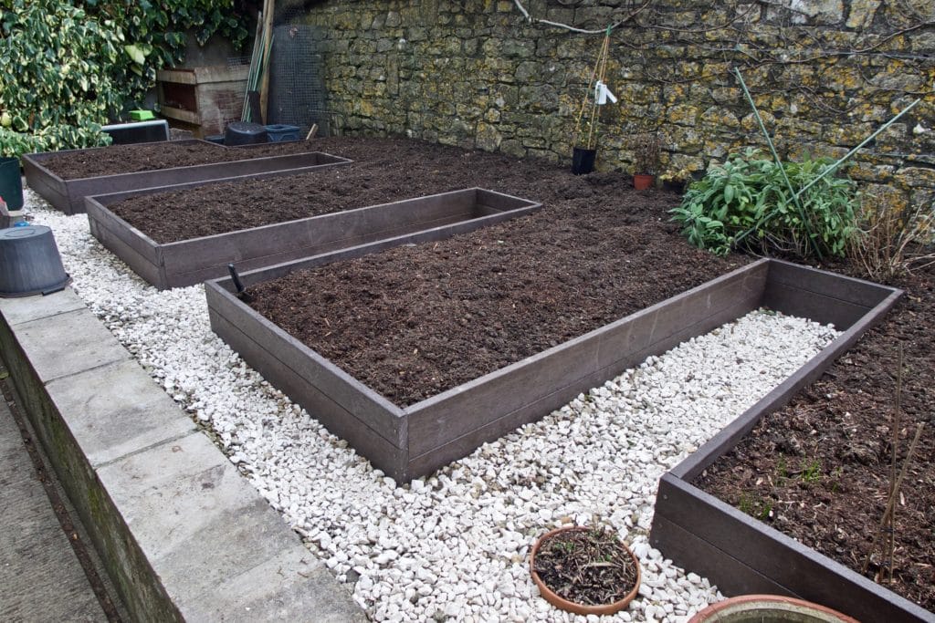 Raised beds from recycled plastic lumber