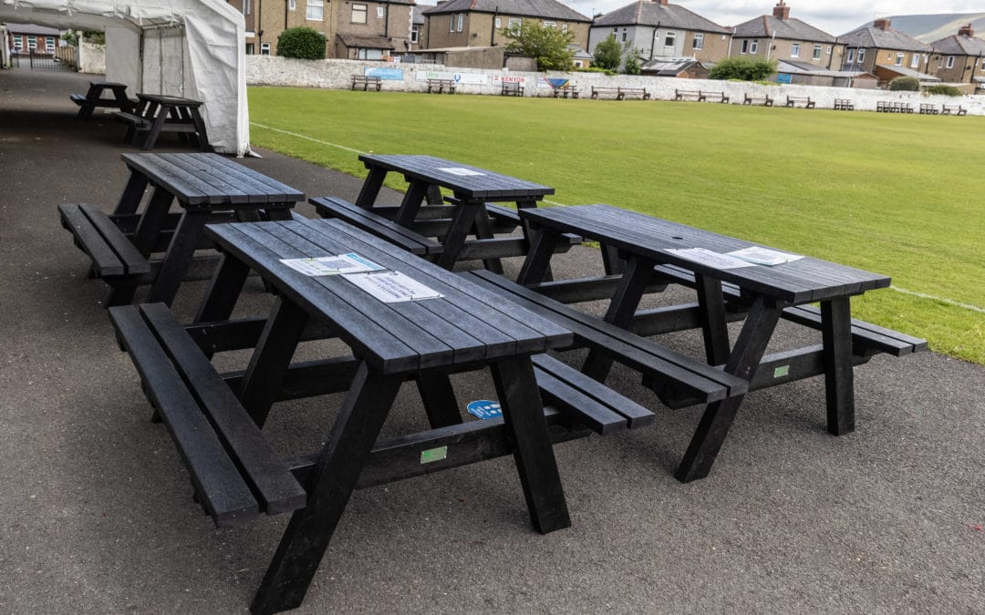 Denholme picnic tables at Ribblesdale Cicket Club