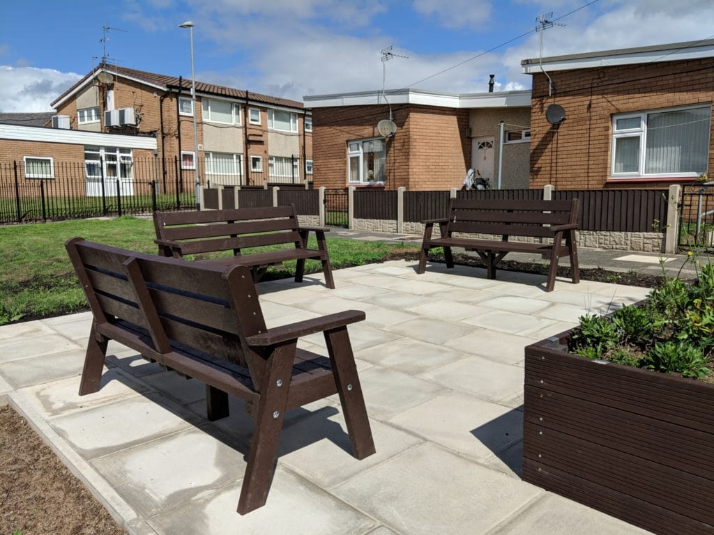 Ilkley Sloper bench from British Recycled Plastic