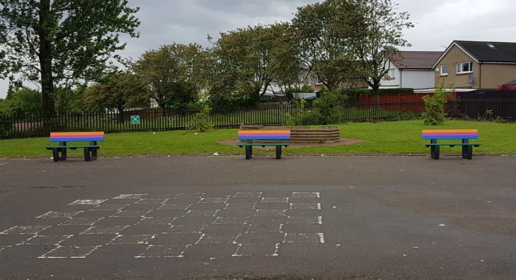 Harewood benches at Meadowburn Primary School