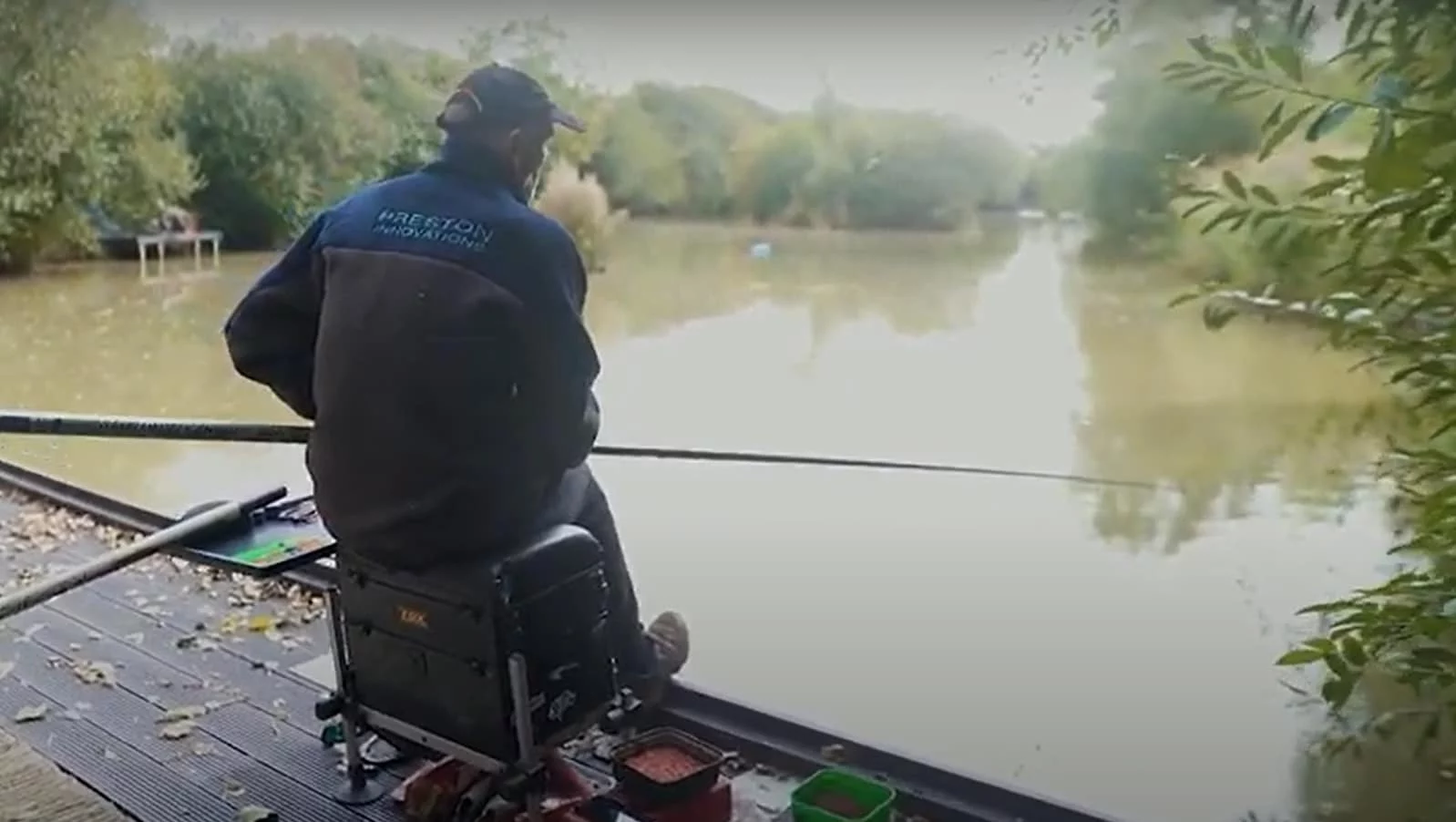 Recycled plastic decking for fishing platform