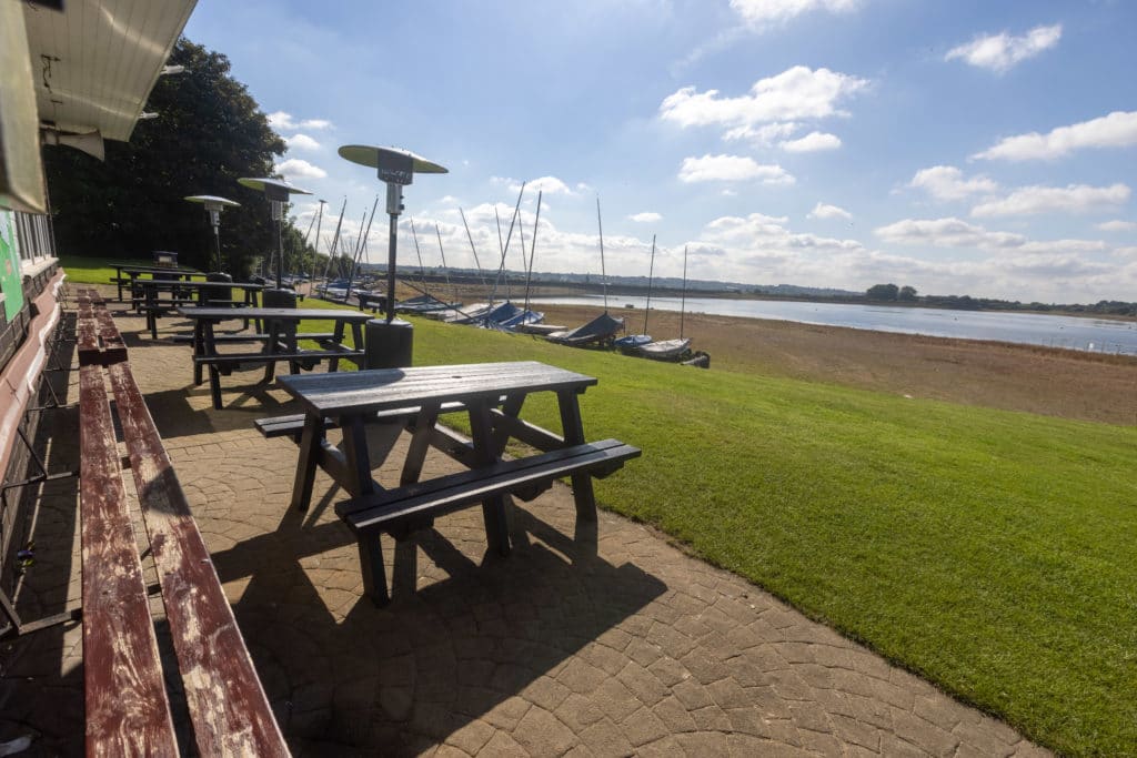 Recycled plastic outdoor furniture at Elton Sailing Club