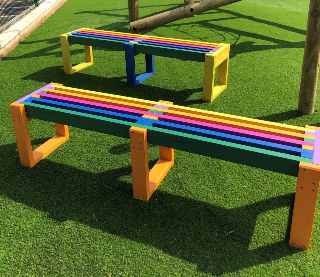 Skipton recycled plastic benches at Mayfield School