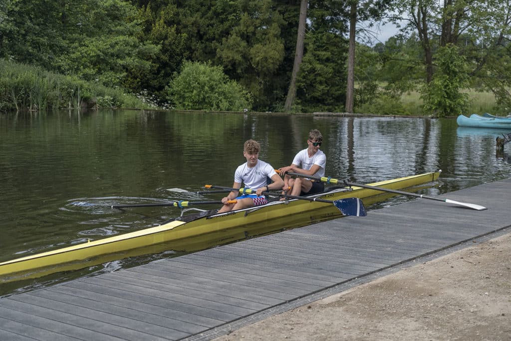 Landing stage made from recycled plastic at Trentham Boat Club