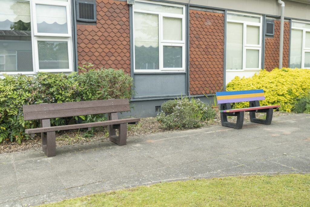 Harewood benches at St George's Hospital