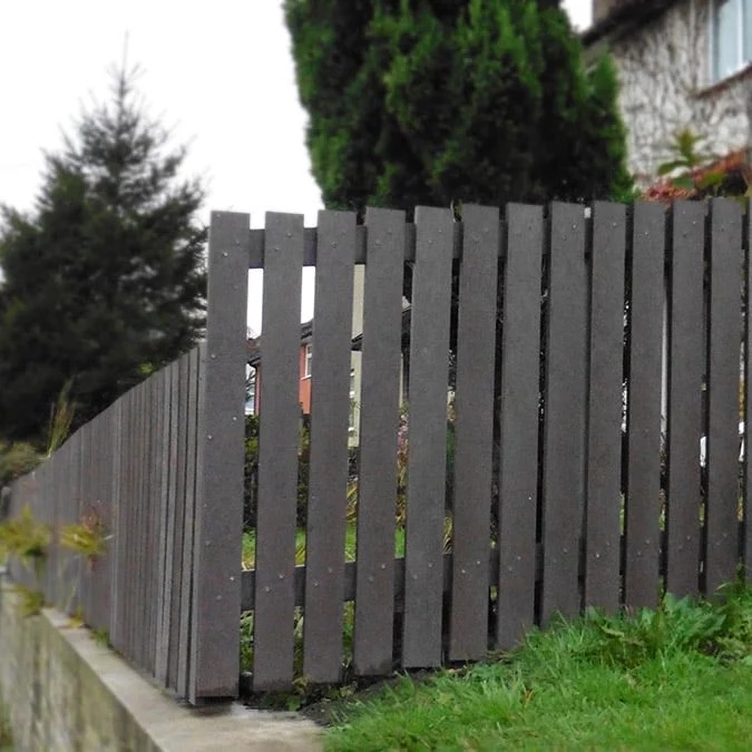 Recycled plastic fencing on a housing estate