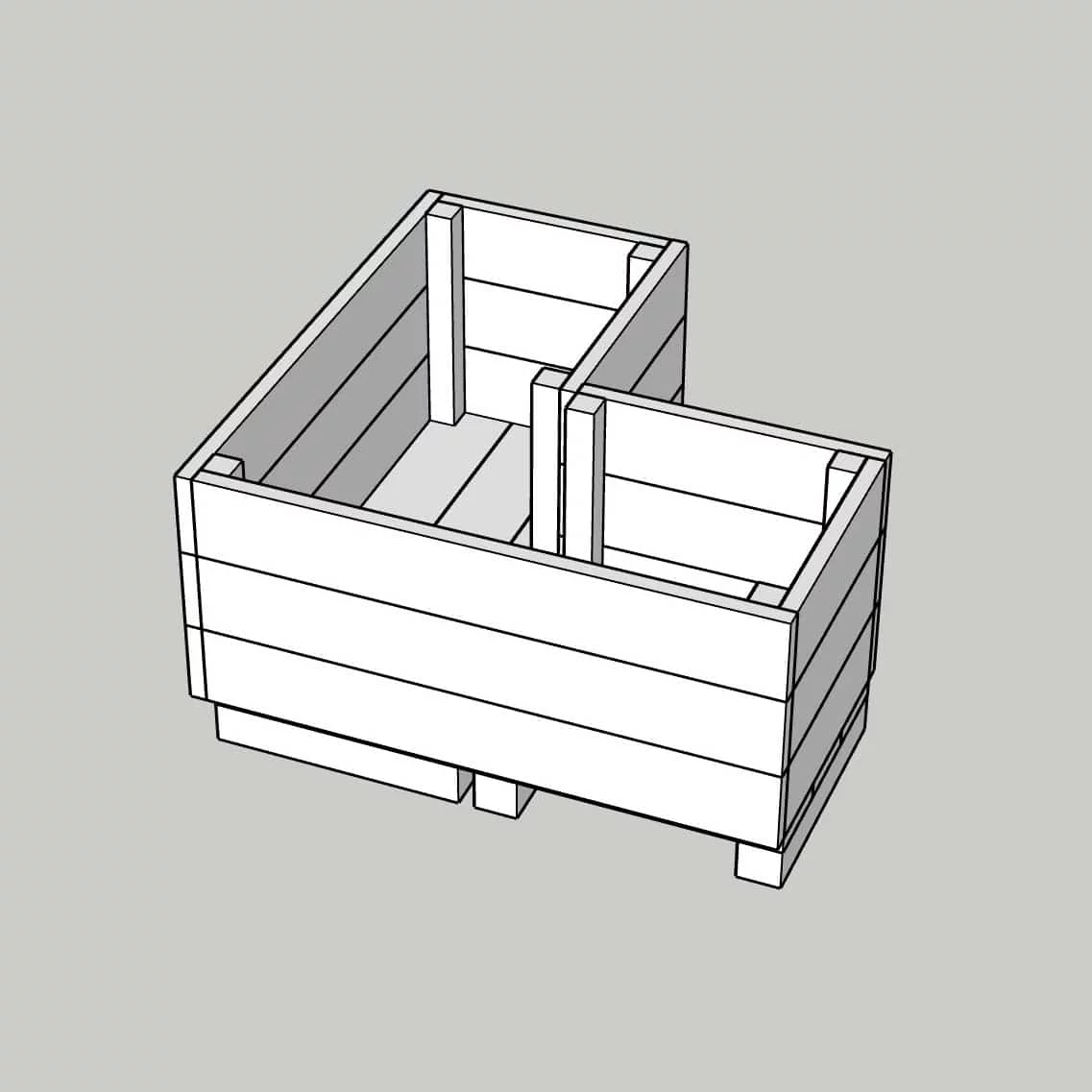 Marsden L-shaped planter 450mm high