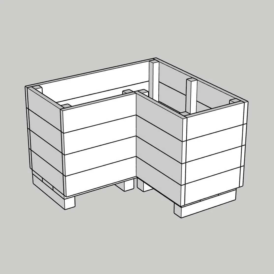 Marsden L-shaped planter 600mmhigh
