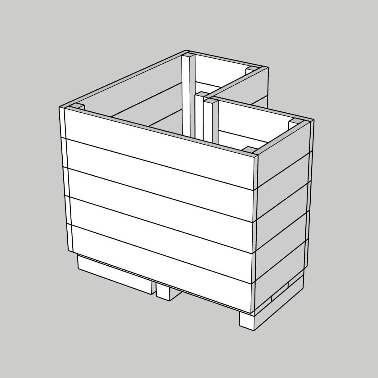 Marsden L-shaped planter 750mm high