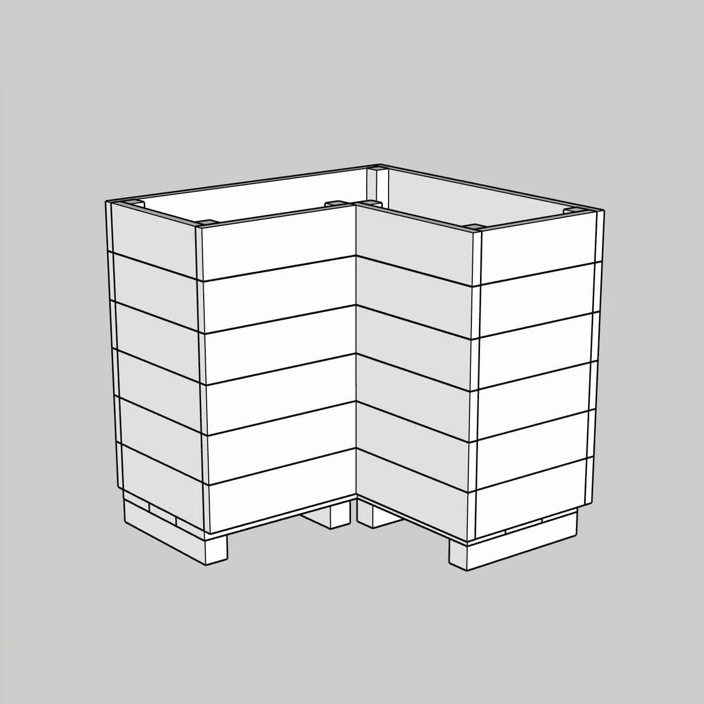 Marsden L-shaped planter 900mm high