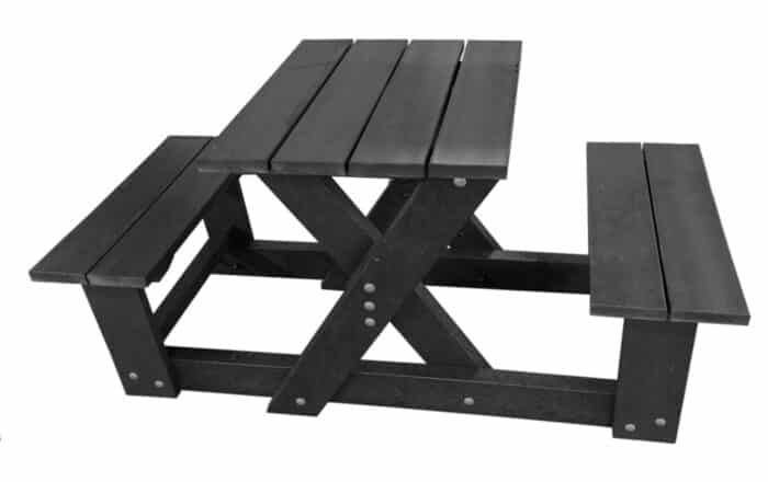 The Wainsgate two-seater recycled plastic picnic table is the perfect complement for our larger tables, giving users the option of additional privacy. They are ideal for hospital grounds, schools and restaurants.