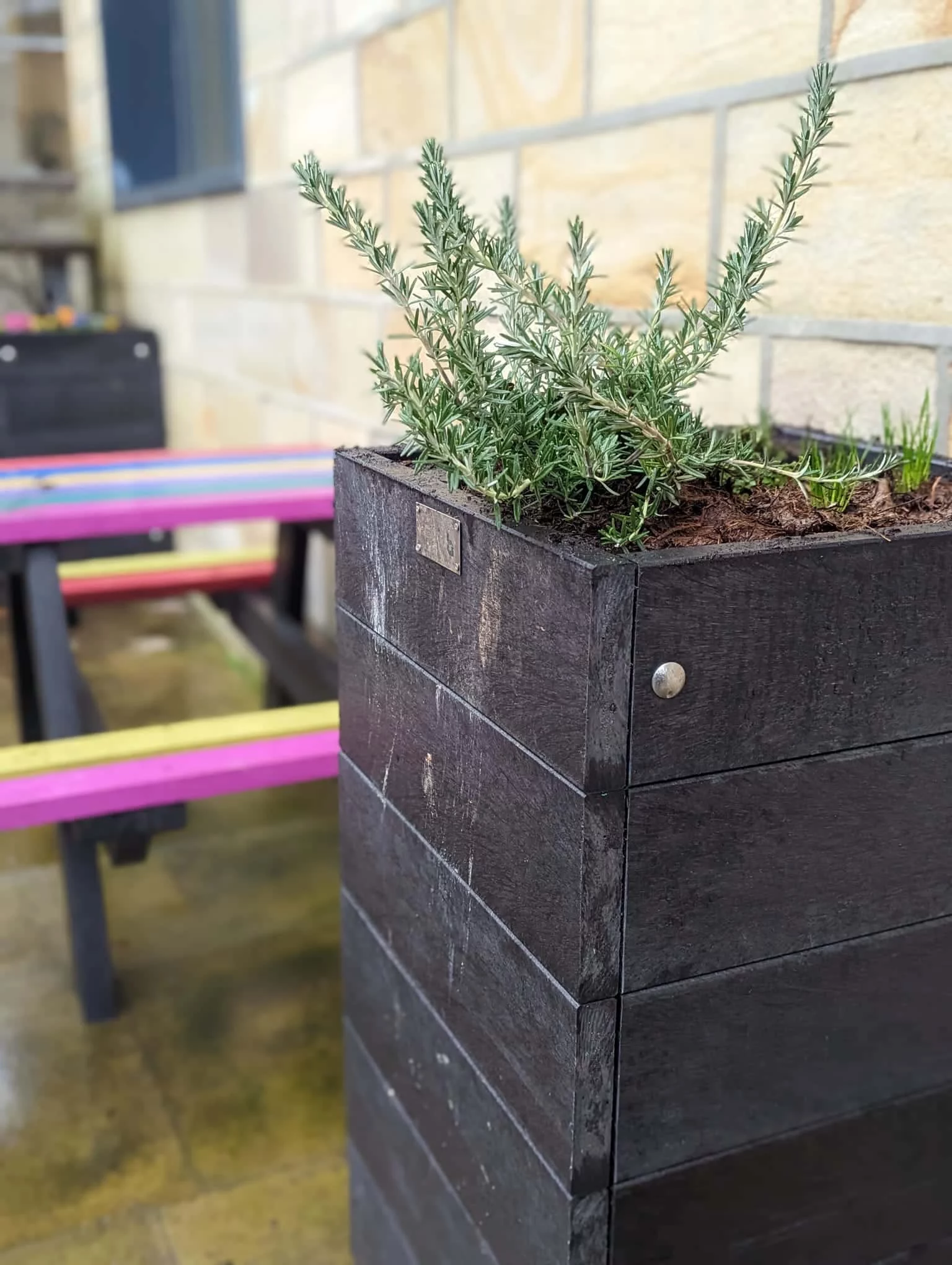Marsden recycled plastic planters at Hebden Bridge Town Hall Marsden recycled plastic planters at Hebden Bridge Town Hall