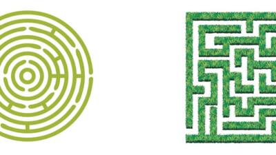 Otley table top showing a double maze