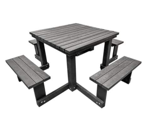 Black brimham square recycled plastic picnic table 3 Copy