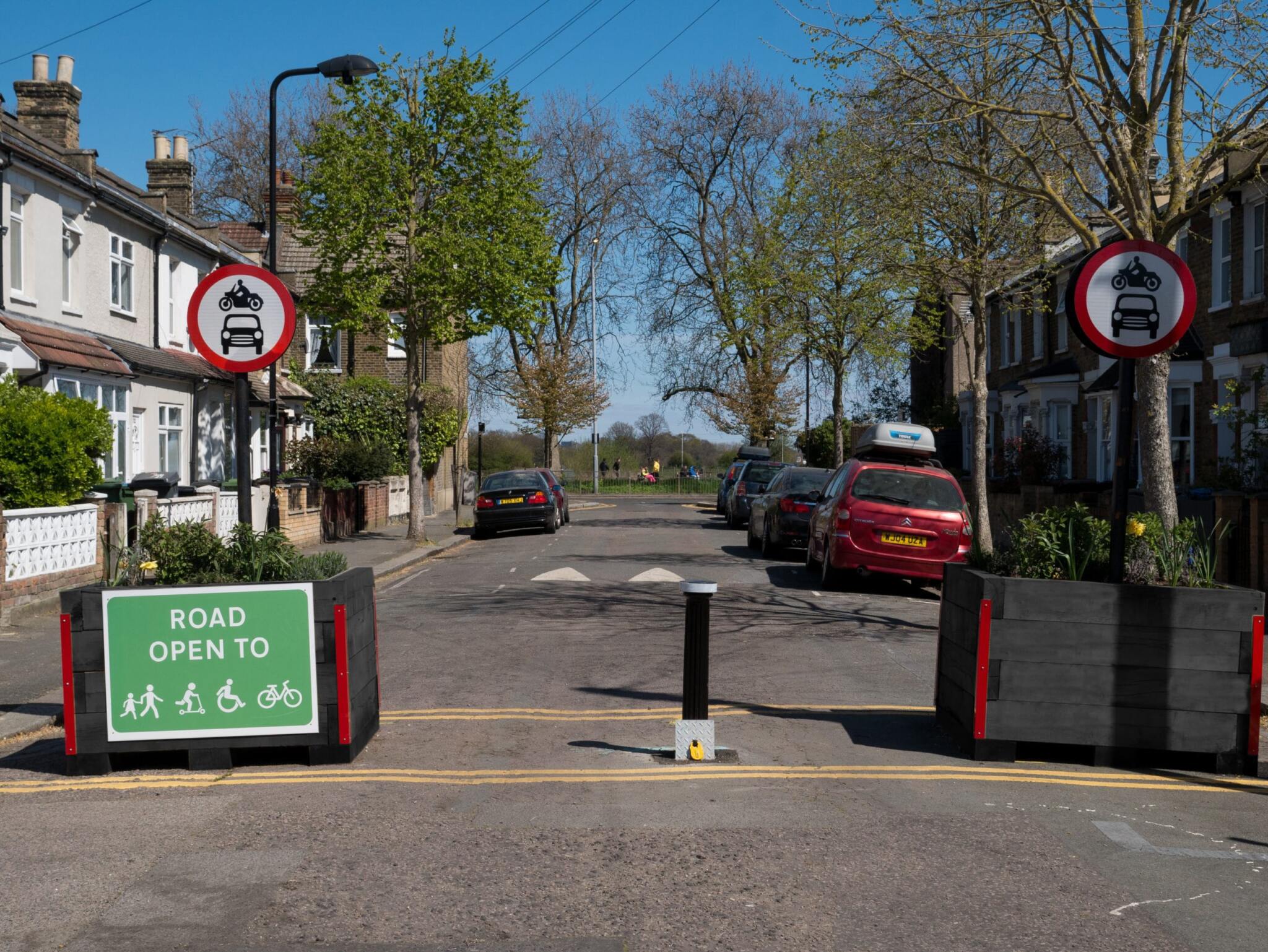 Low-Traffic Neighbourhoods can be enhanced by the use of planters