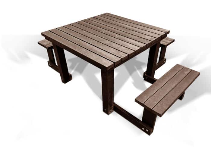The brown Brimham wheelchair accessible square picnic table