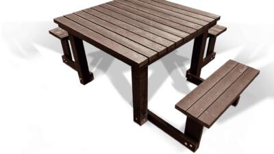 The brown Brimham wheelchair accessible square picnic table