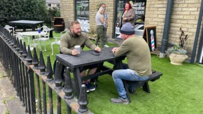 The Bradshaw wheelchair accessible recycled picnic table is now also available with a double cut-out so two wheelchair users can use it at the same time.