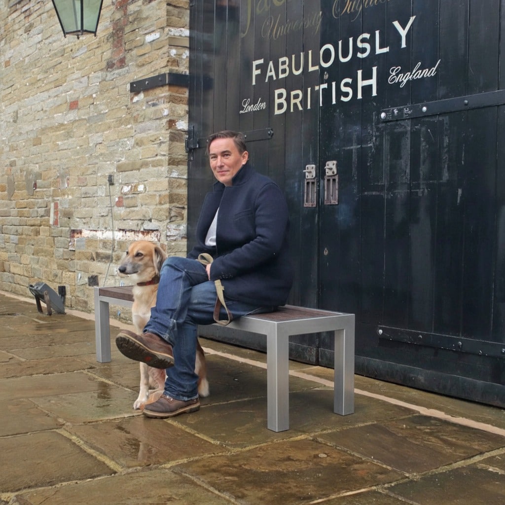 The Shibden backless steel and recycled plastic bench.
