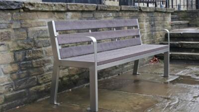Stainless Steel Bench with Recycled Plastic