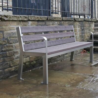 Stainless Steel Bench with Recycled Plastic