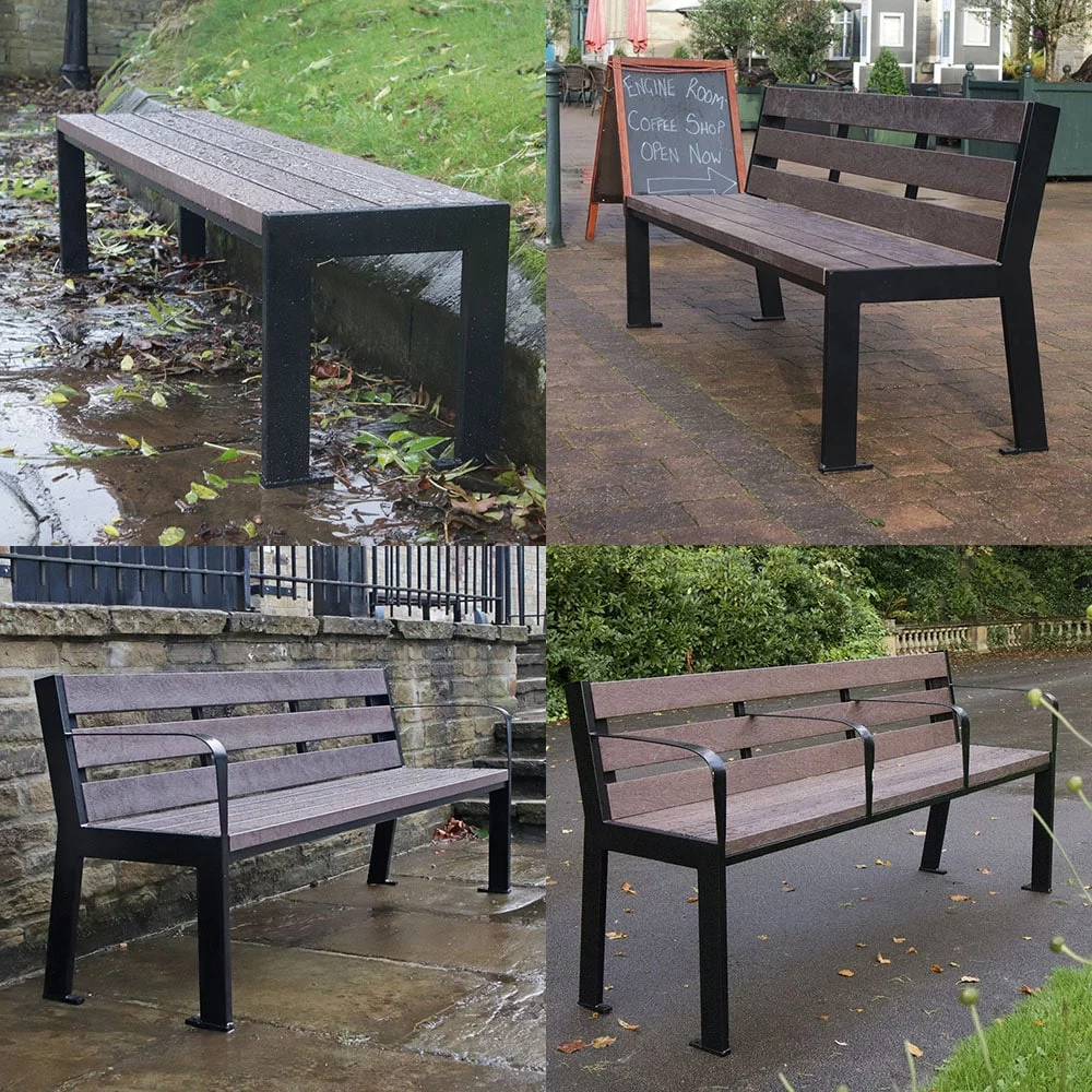 Elegant, sustainable and robust steel and recycled plastic benches and seats enhance any urban area. With a 25 year guarantee and fixable feet they are a great addition to any retail park, town centre or other area of hard landscaping.