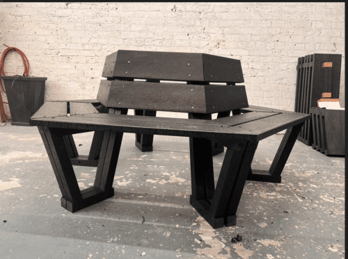 Black wrap around bench before installation.