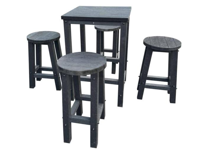 Grassington High Top Table with Round Stools in Black Grassington High Top Table with Round Stools in Black