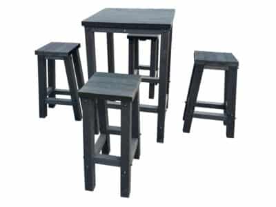 Grassington High Top with Square Stools in Black