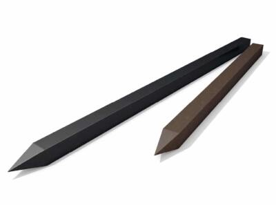 2 fence posts with points at one end.