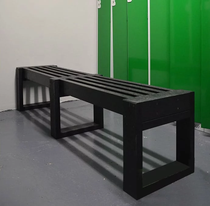 Skipton washable non-allergenic recycled plastic bench for changing rooms