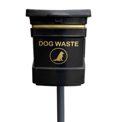 A recycled plastic dog waste litter bin for parks and public places