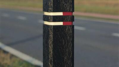 The Brighouse square recycled plastic bollards come with two reflective strips as standard.