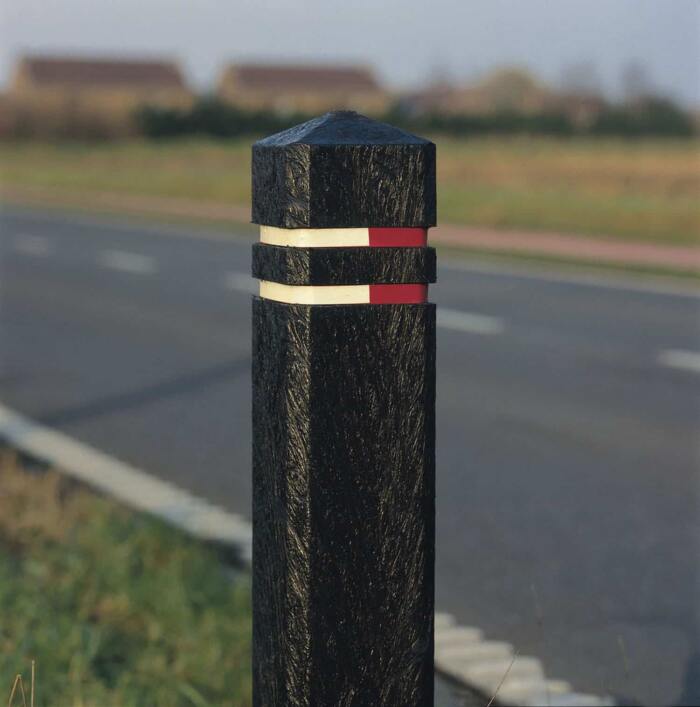 The Brighouse square recycled plastic bollards come with two reflective strips as standard. The Brighouse square recycled plastic bollards come with two reflective strips as standard.