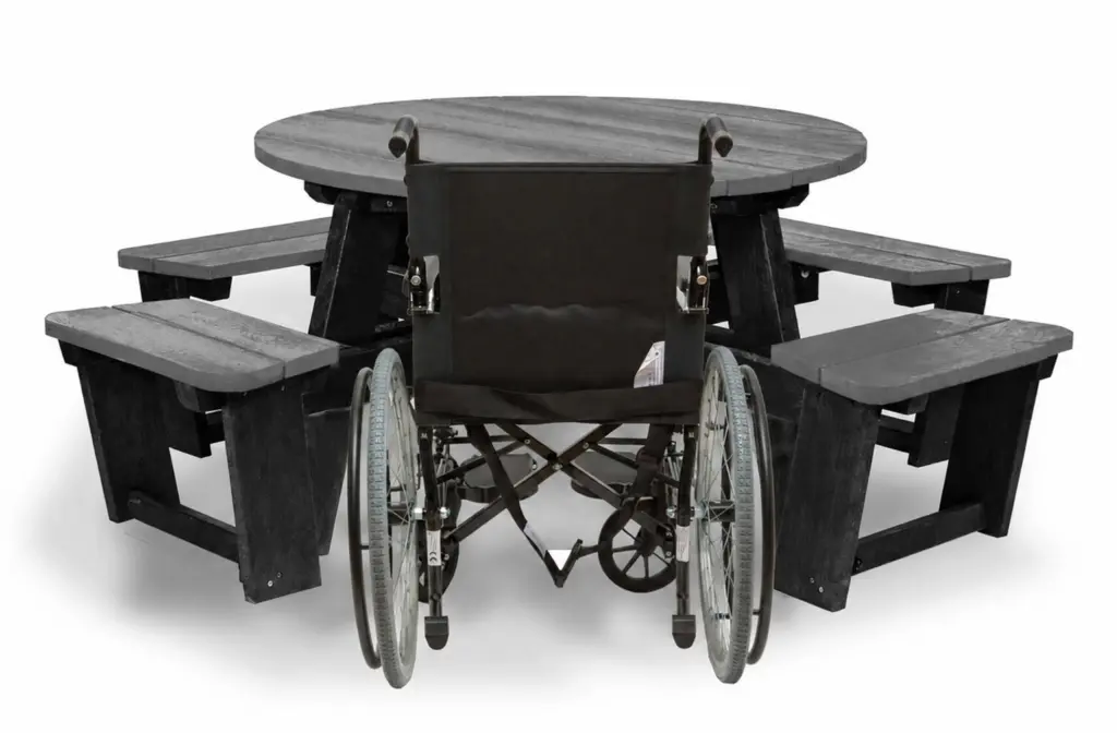 Calder with wheelchair access in grey showing chair scaled NEW grey