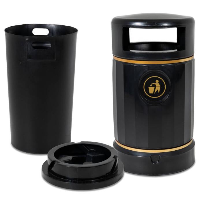 recycled plastic litter bin (shows inside)