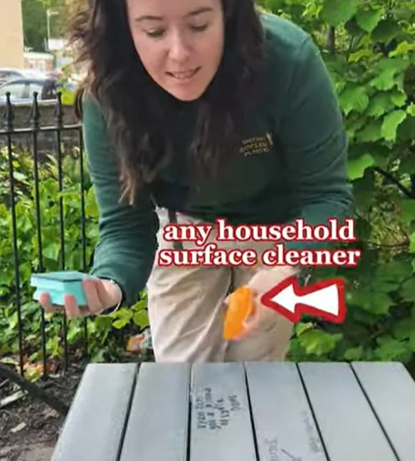 Cleaning graffitti from recycled plastic picnic tables is really easy and needs no special equipment or products.