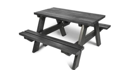 Holmfirth junior recycled plastic picnic table four seated in the colour black cutout Image