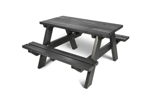 Holmfirth junior recycled plastic picnic table four seated in the colour black cutout Image