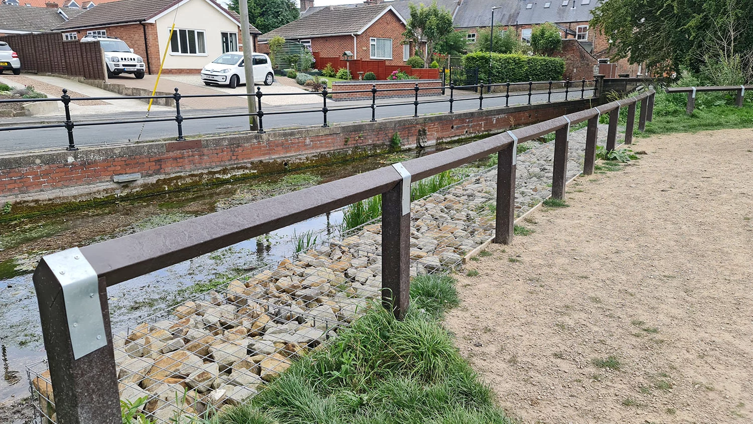 Rowing and Boat Clubs 3 Birdsmouth fencing, also known as kneerail fencing, engineered from British Recycled Plastic.
