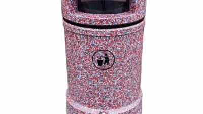 90 litre litter bin for public spaces speckled colouring