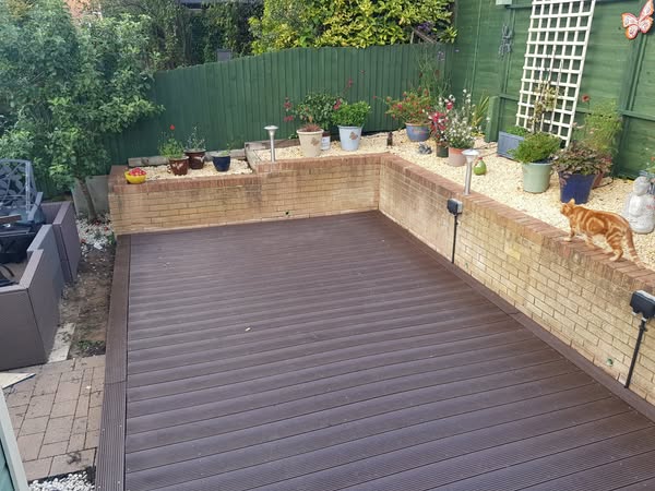 the final decking in brown recycled plastic decking lumber